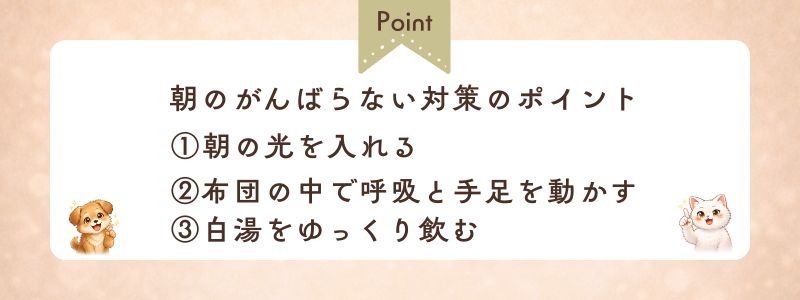 朝の頑張らない対策