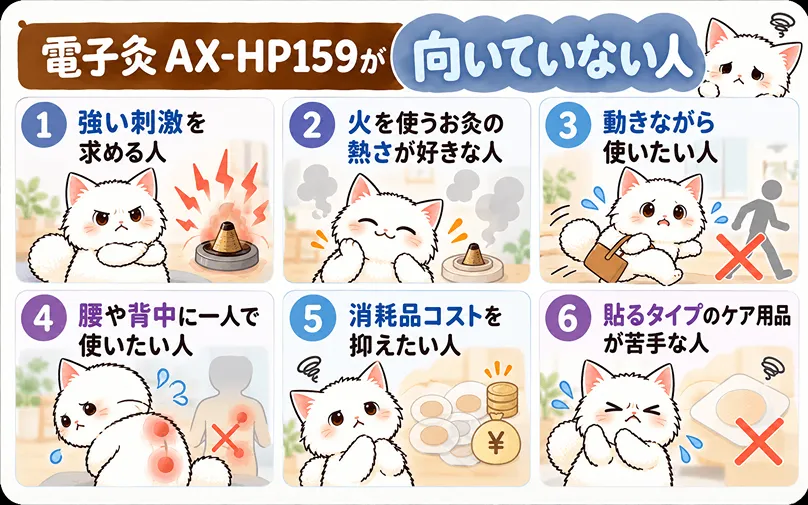 電子灸AX-HP159が向いていない人6つを紹介した図解