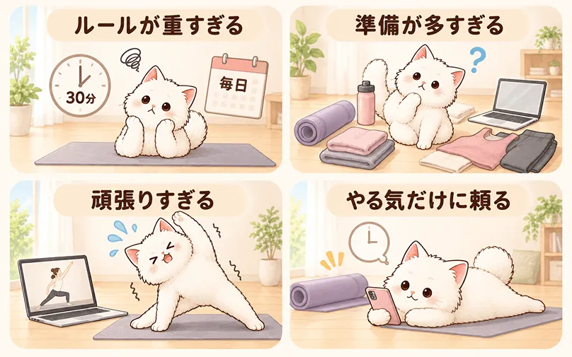 ヨガが続かない4つの理由の画像